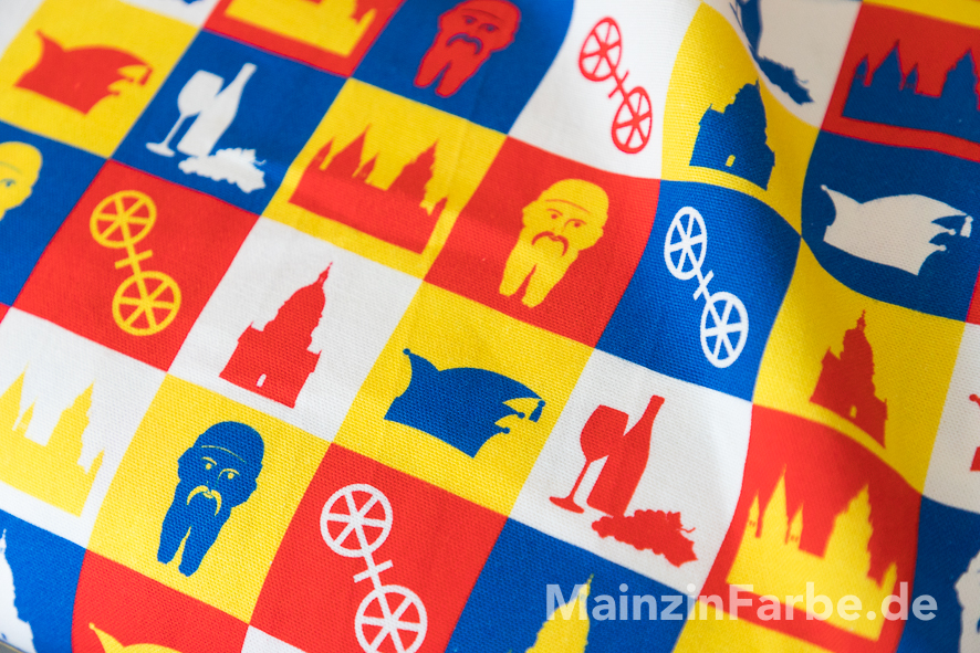 Mainz Stoff, Halbpanama, Kacheln M, Fastnachtsfarben (0,5 m)