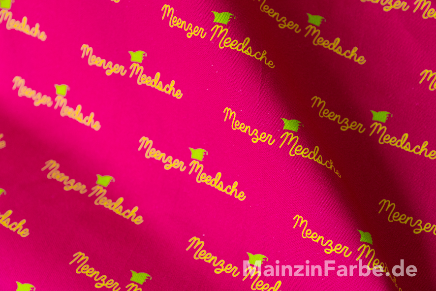 Mainz Stoff, Halbpanama, "Meenzer Meedsche", Narrenkappe, pink (0,5 m)