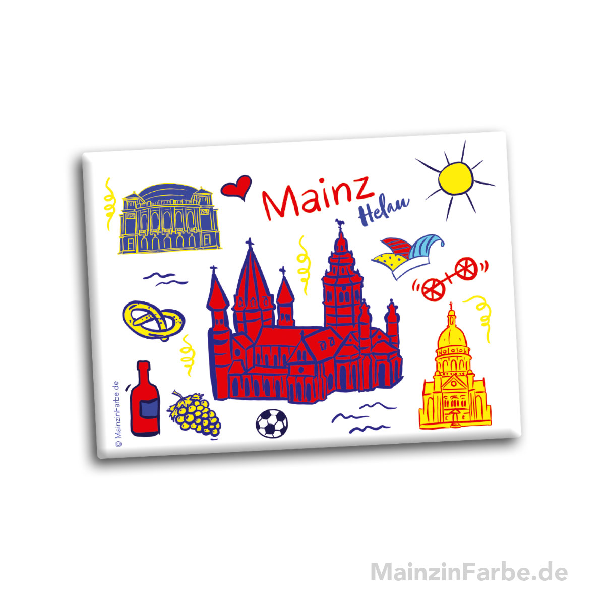 Magnet Mainz Helau, Fastnachtsfarben, groß